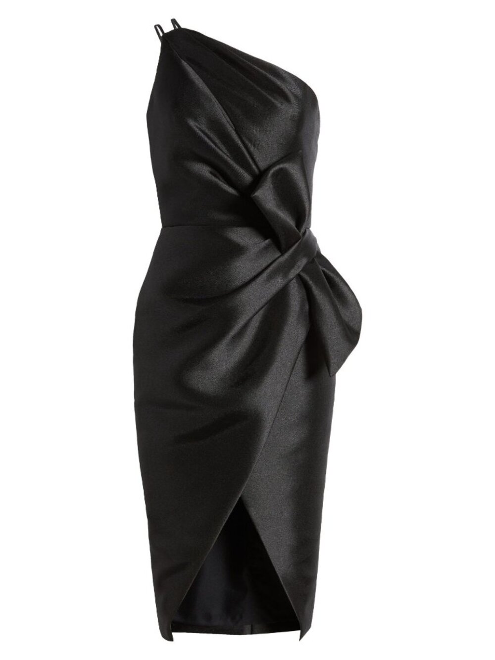 🆕AMSALE Mik One Shoulder Big Bow Cocktail Dress Black 10 - Picture 5 of 13
